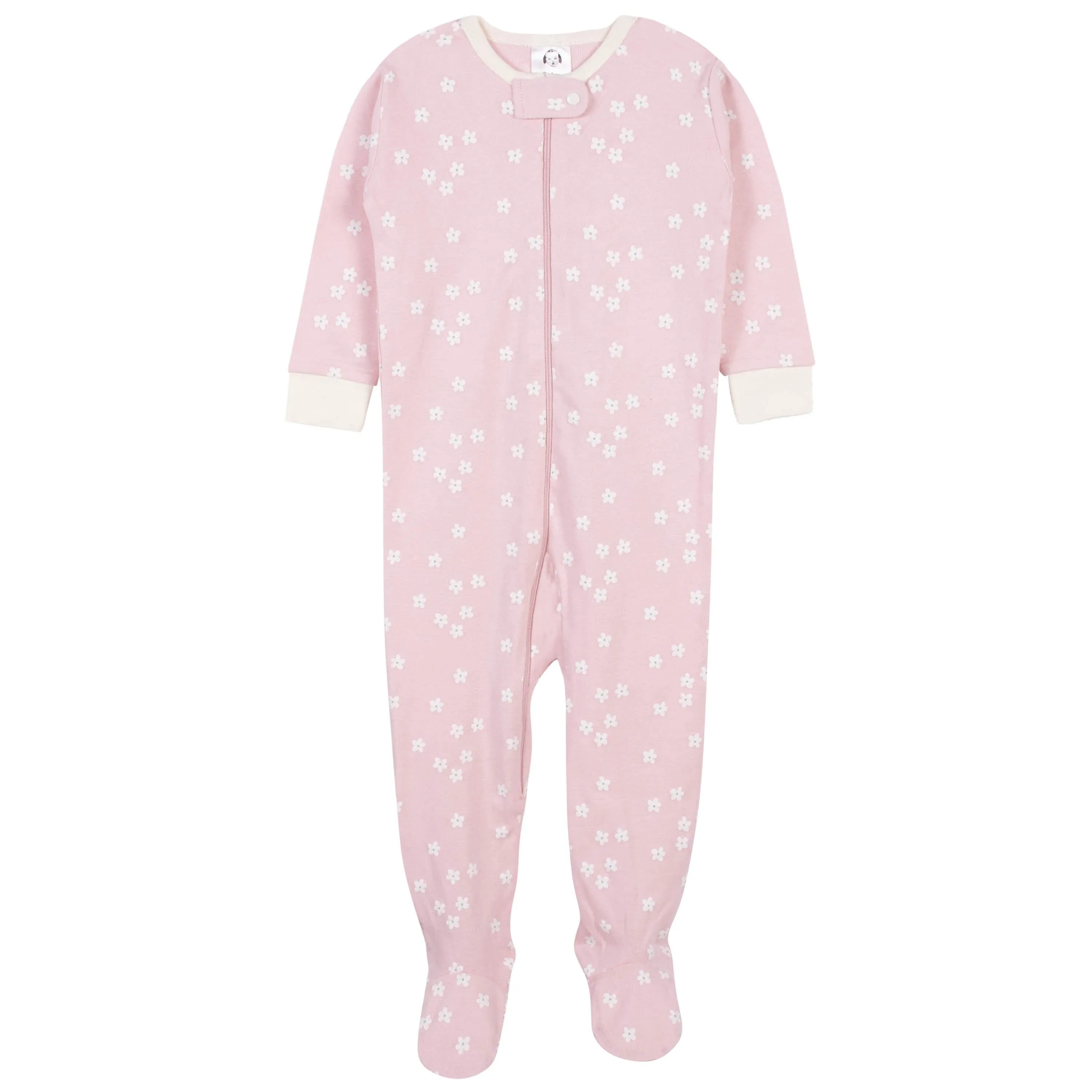 Baby Girls' 2-Pack Organic Bunny Snug Fit Footed Pajamas