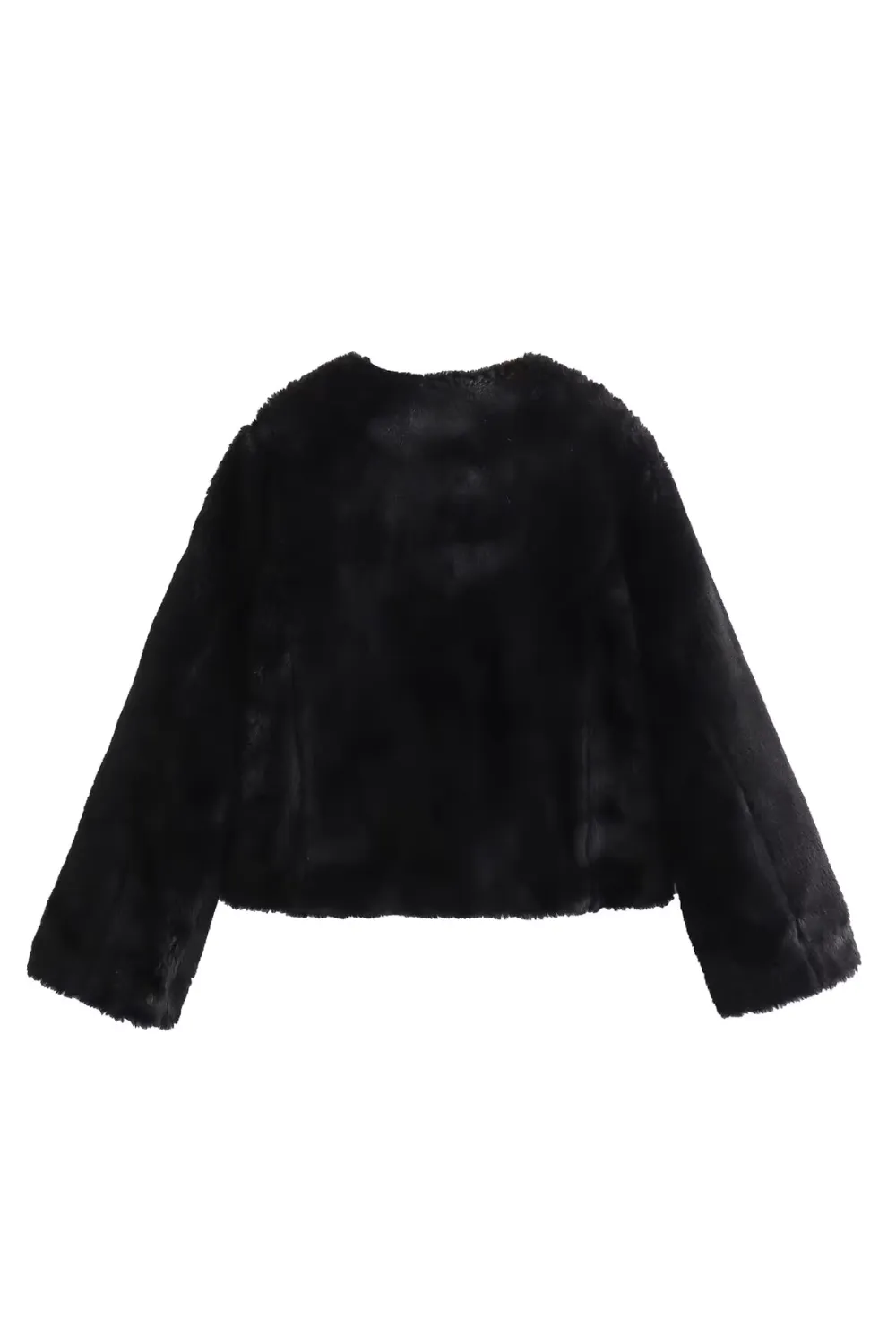 'Barbara' Round-Neck Buckle Sherpa Jacket (2 Colors)