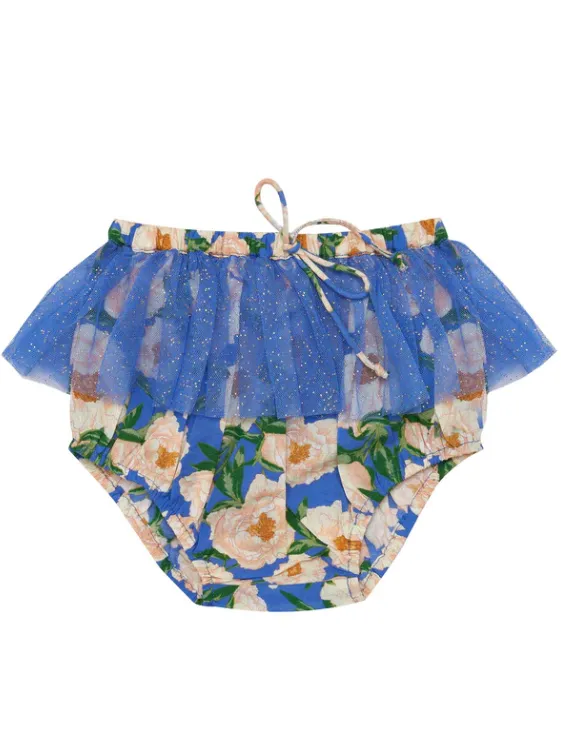 Bella & Lace - June Nappy Pants-Soirée Bouquet Bondi Blue