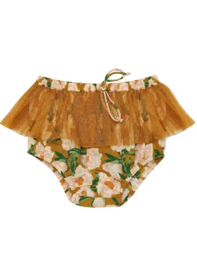 Bella & Lace June Nappy Pants-Soirée Bouquet Honey Mustard