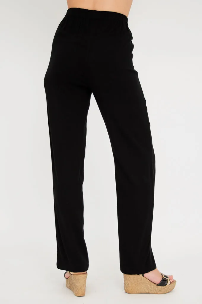 Bella Pant, Black, Linen Bamboo