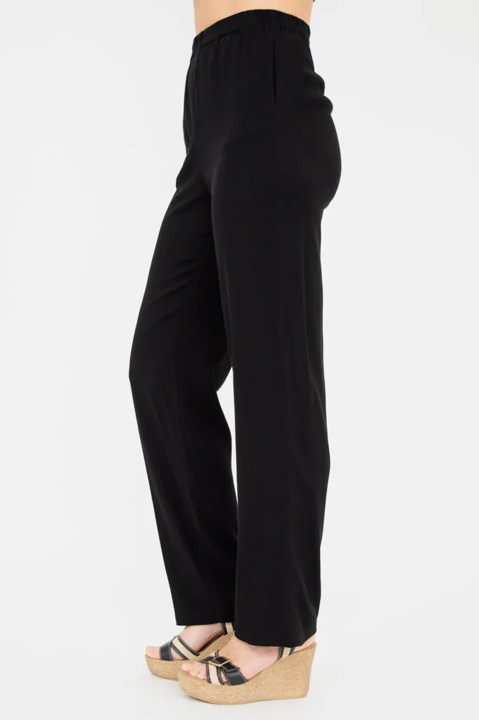 Bella Pant, Black, Linen Bamboo