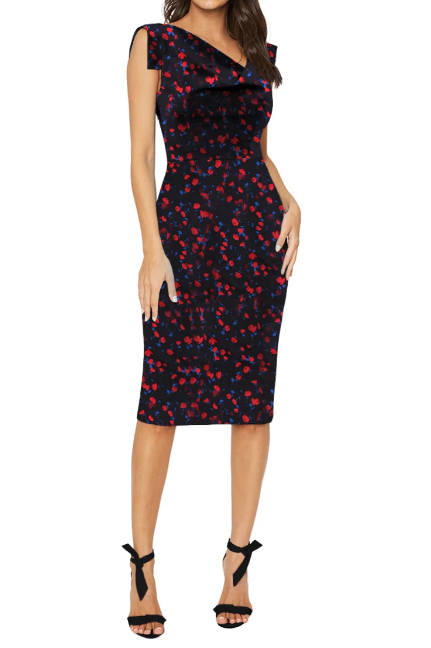 Black Halo Jackie O  Dress Berry Blossom