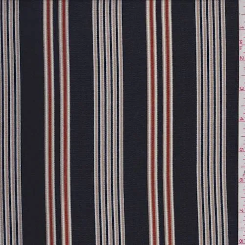 Black/Tan Stripe Crepe Georgette Fabric