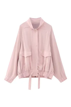 'Clara' Stand Collar Bomber Jacket