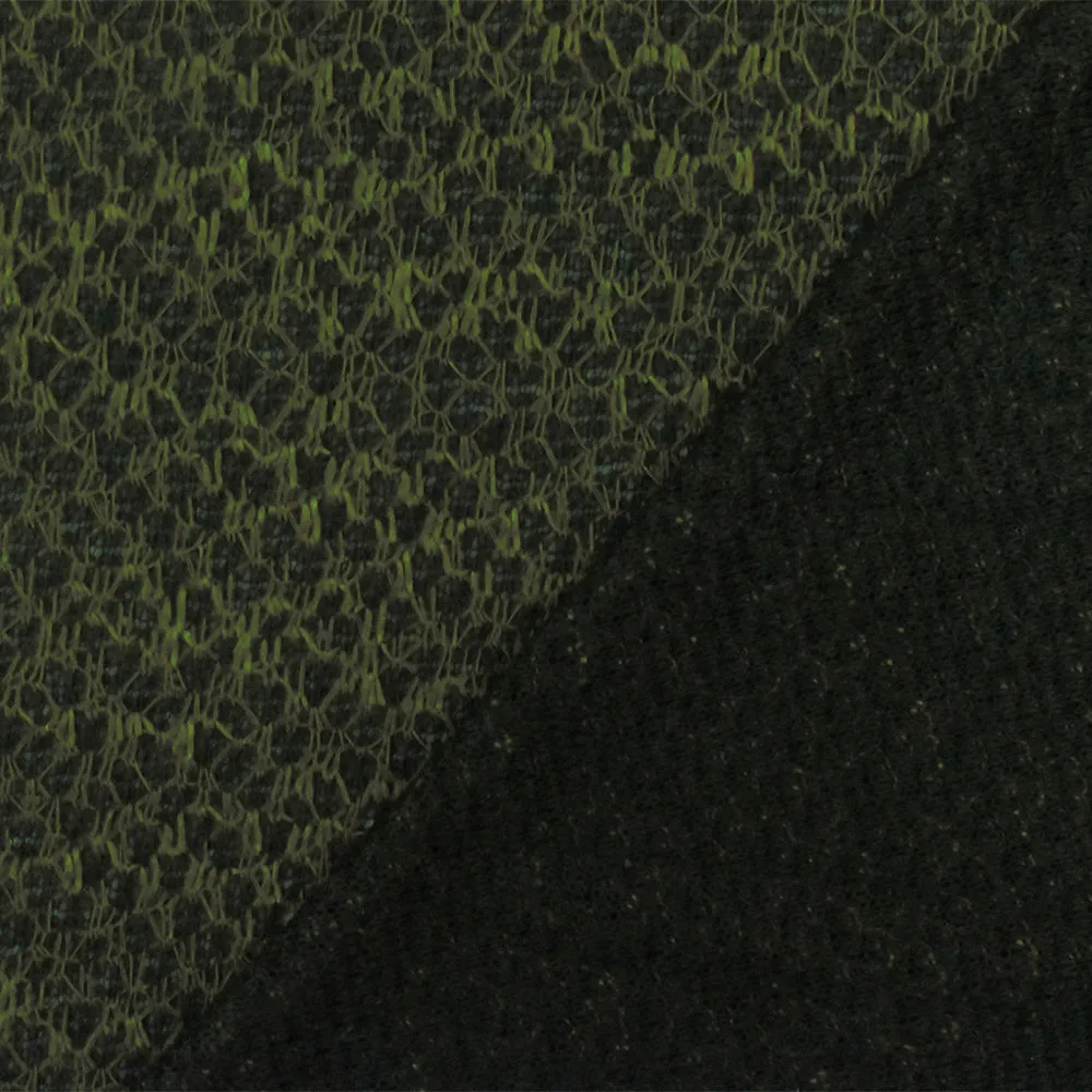 Deep Olive-Black Texture Poly Rayon Double Knit Fabric