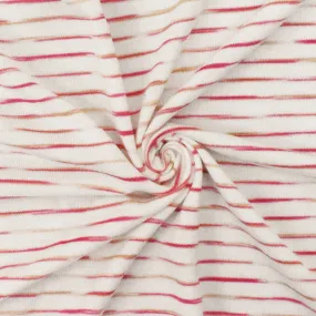 Doll Pink-White-Beige Stripe Stretch Jersey Knit Fabric