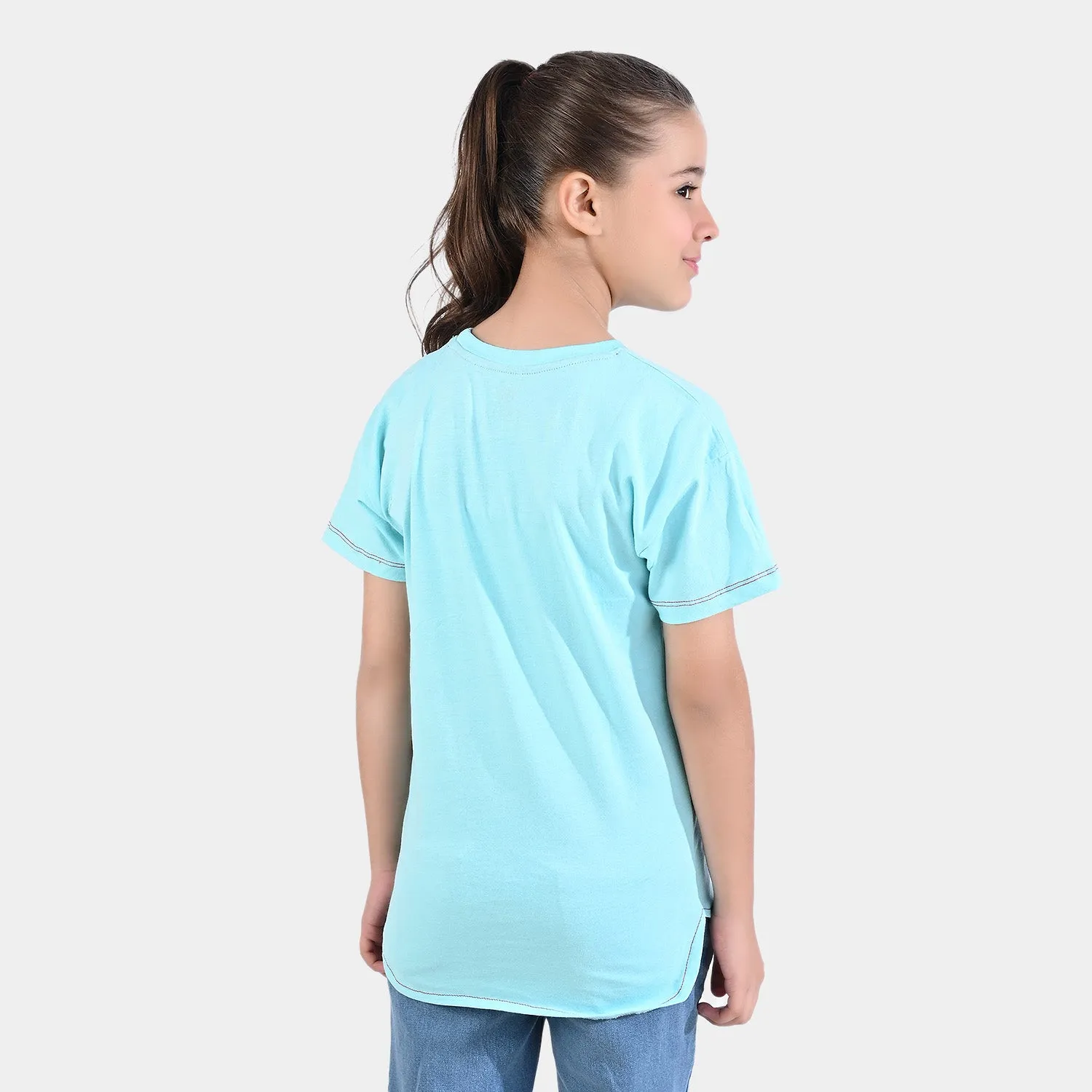 Girls Slub Jersey T-Shirt H/S Character-T-Turquoise