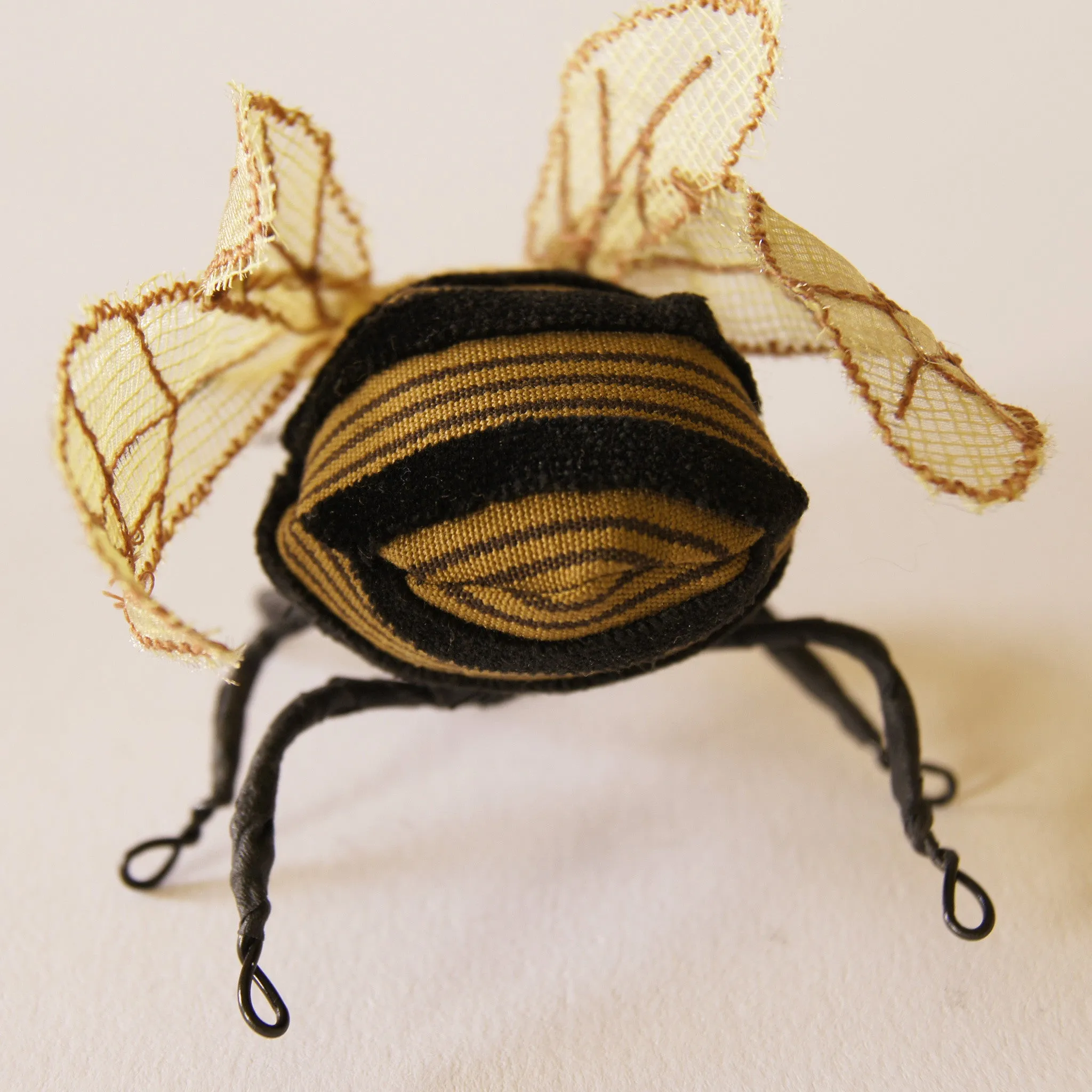 Golden Bumblebee Textile Soft Sculpture