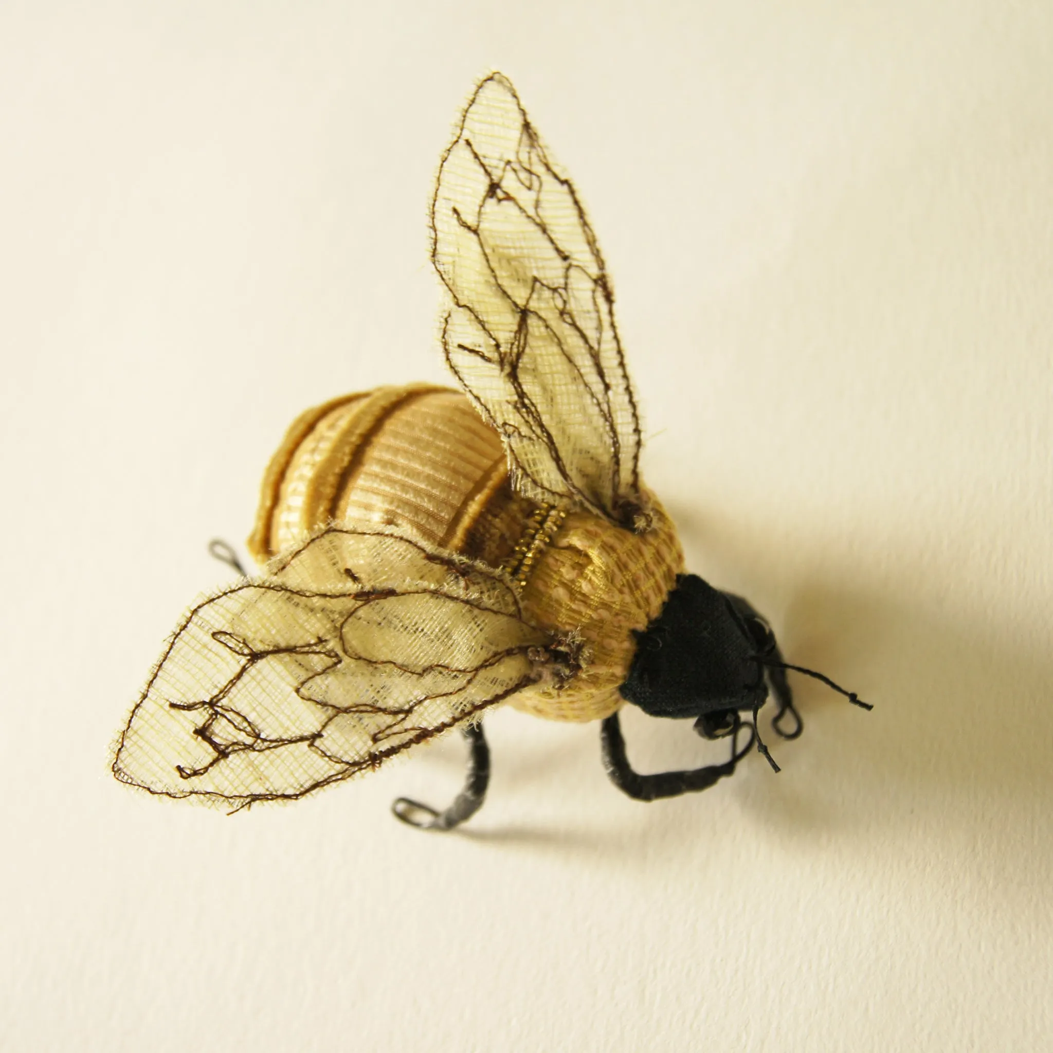 Golden Bumblebee Textile Soft Sculpture