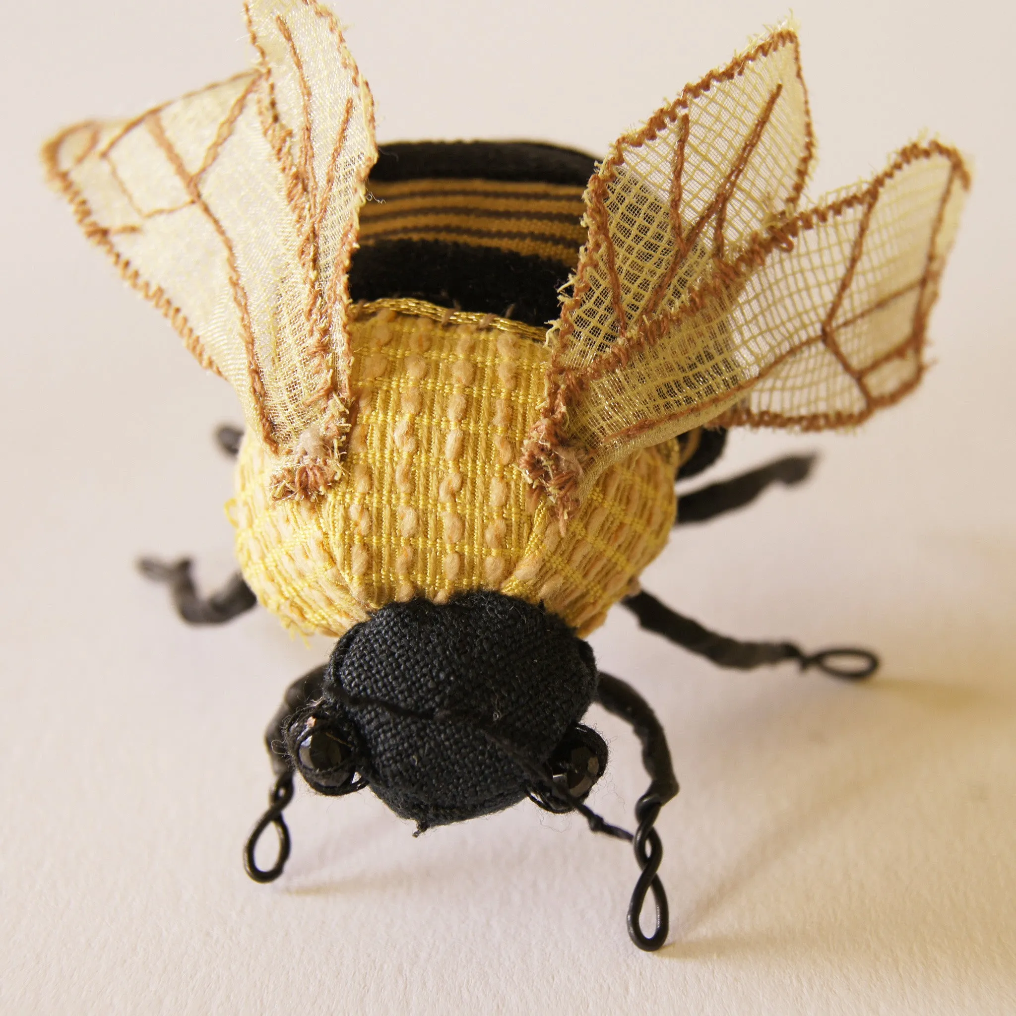 Golden Bumblebee Textile Soft Sculpture