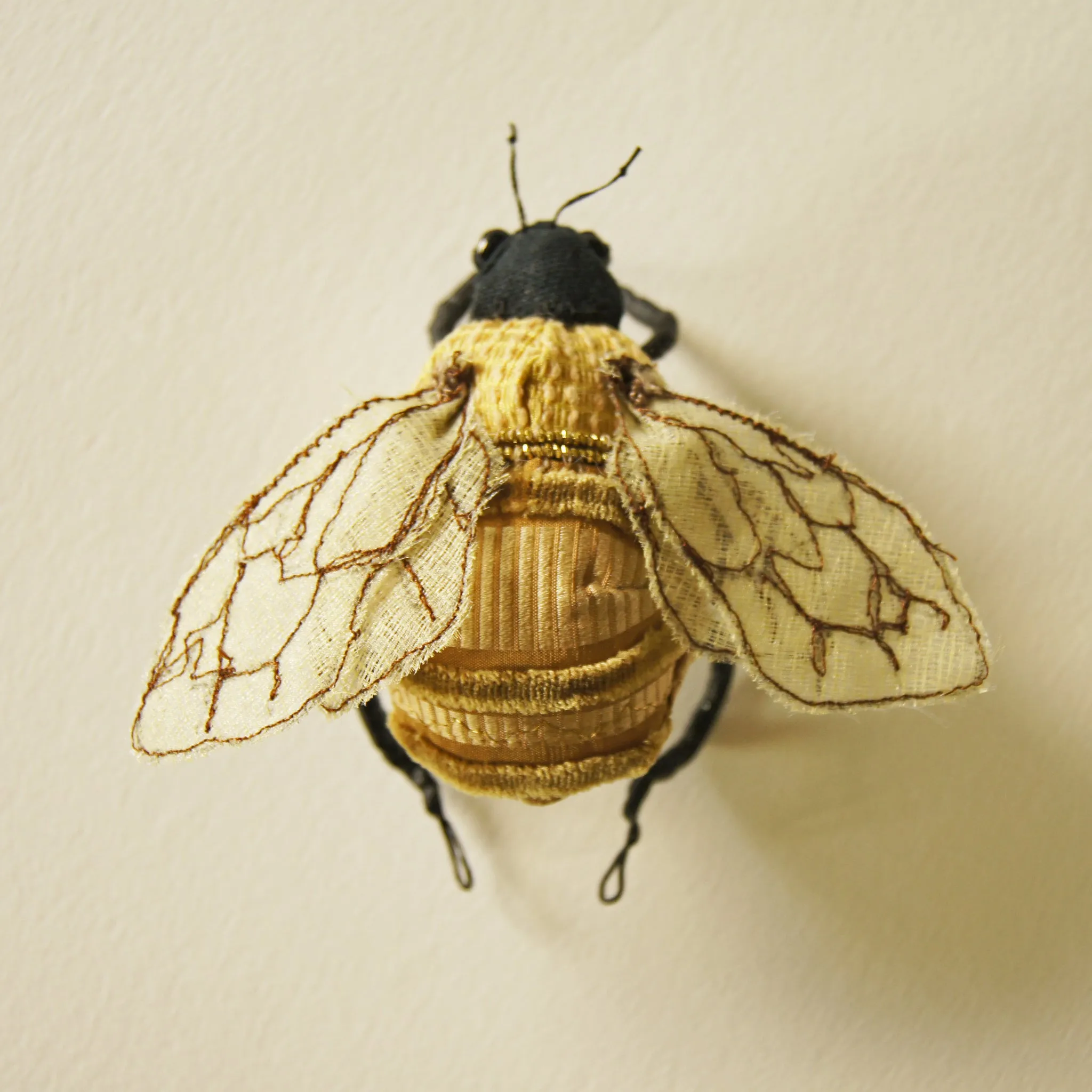 Golden Bumblebee Textile Soft Sculpture