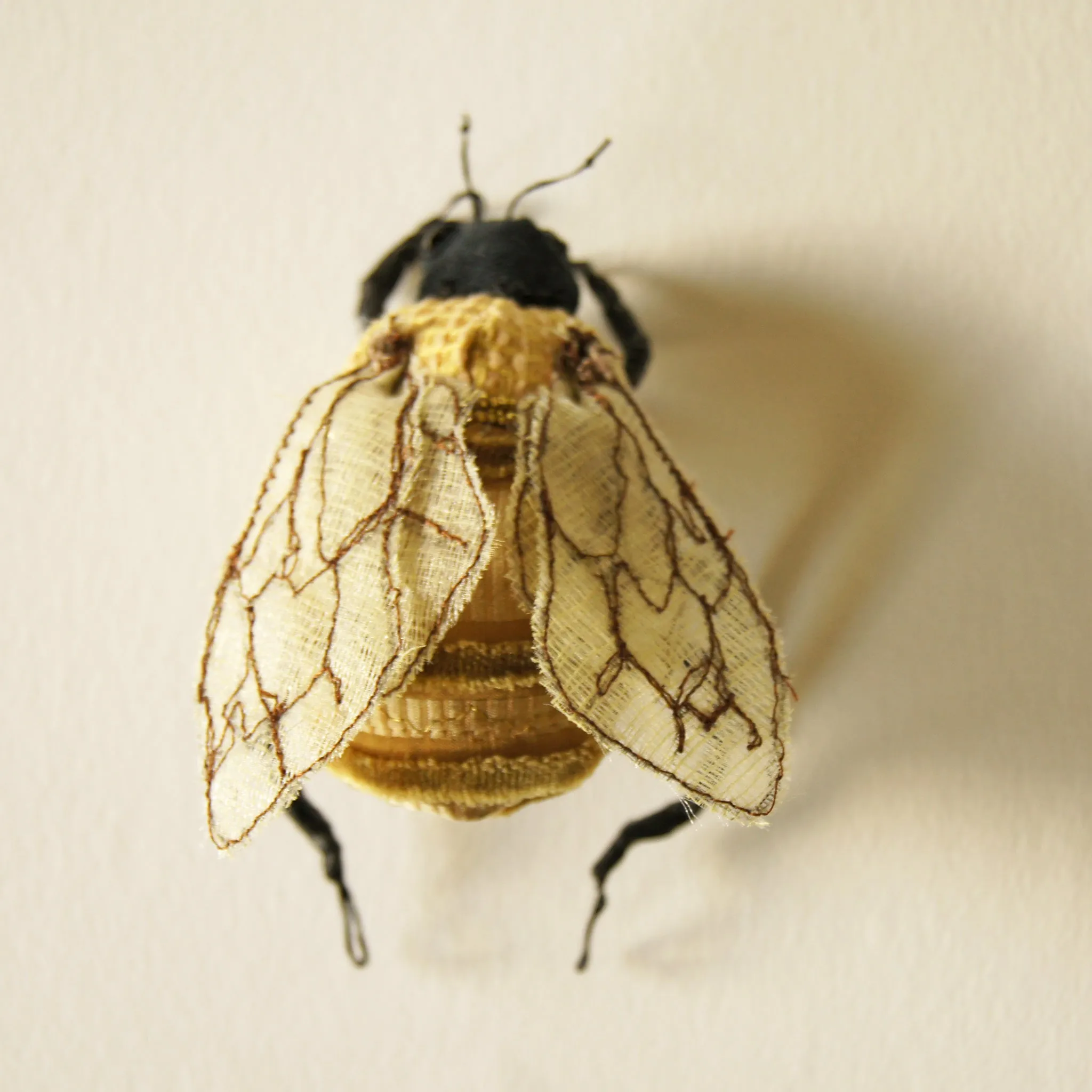 Golden Bumblebee Textile Soft Sculpture