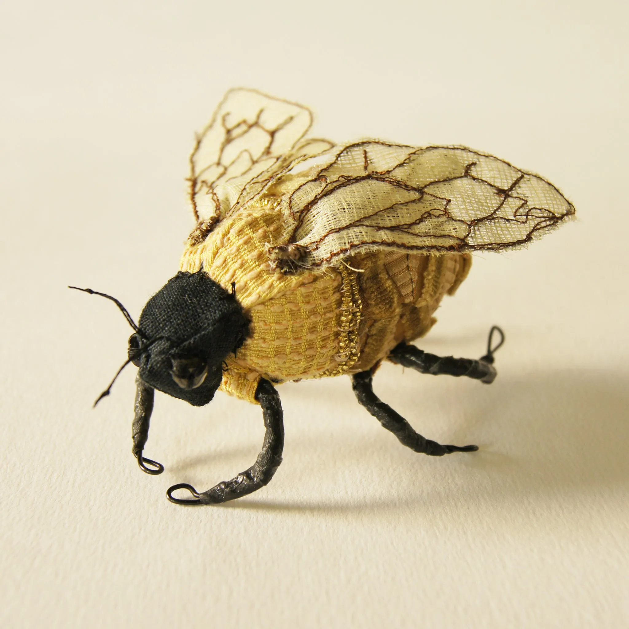 Golden Bumblebee Textile Soft Sculpture