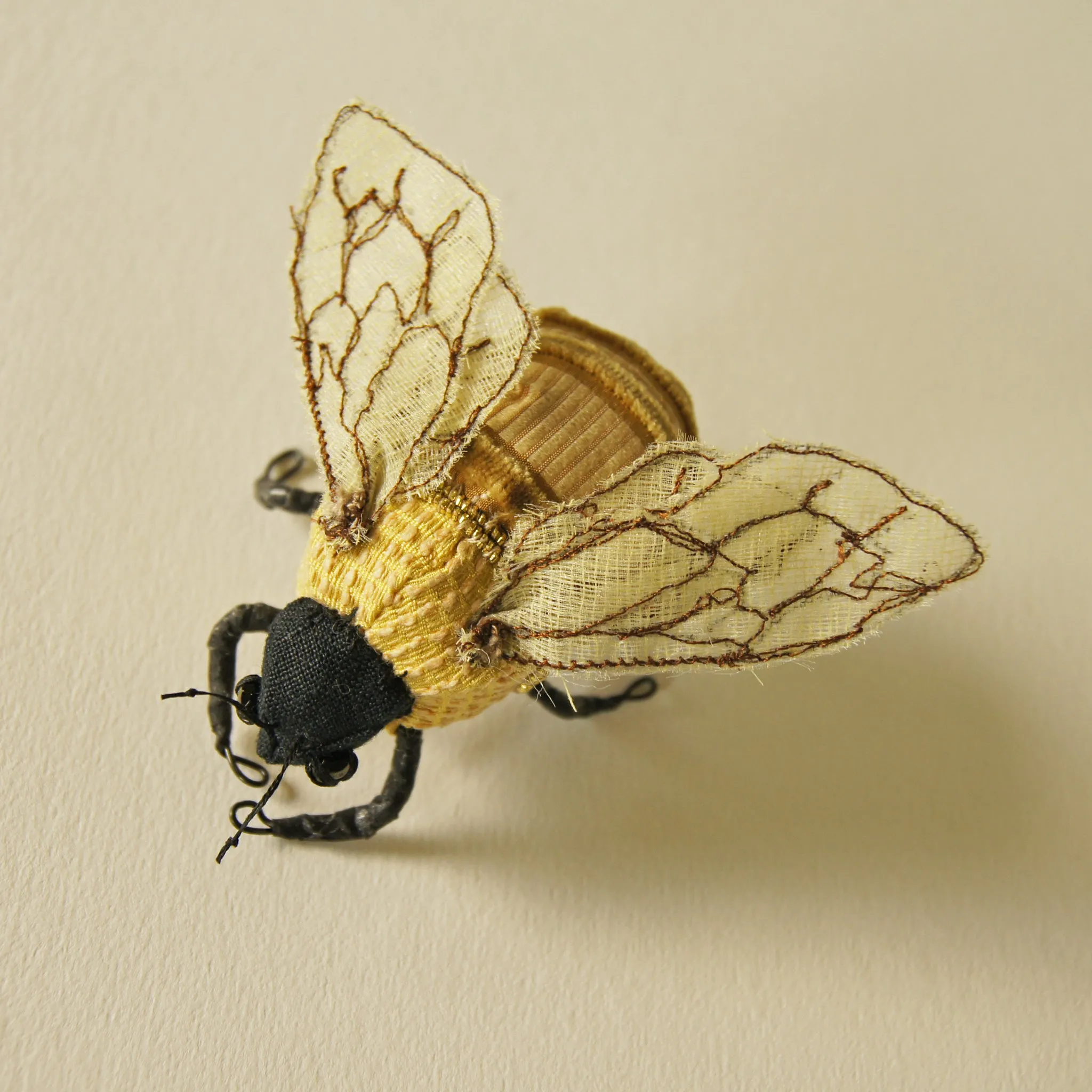 Golden Bumblebee Textile Soft Sculpture