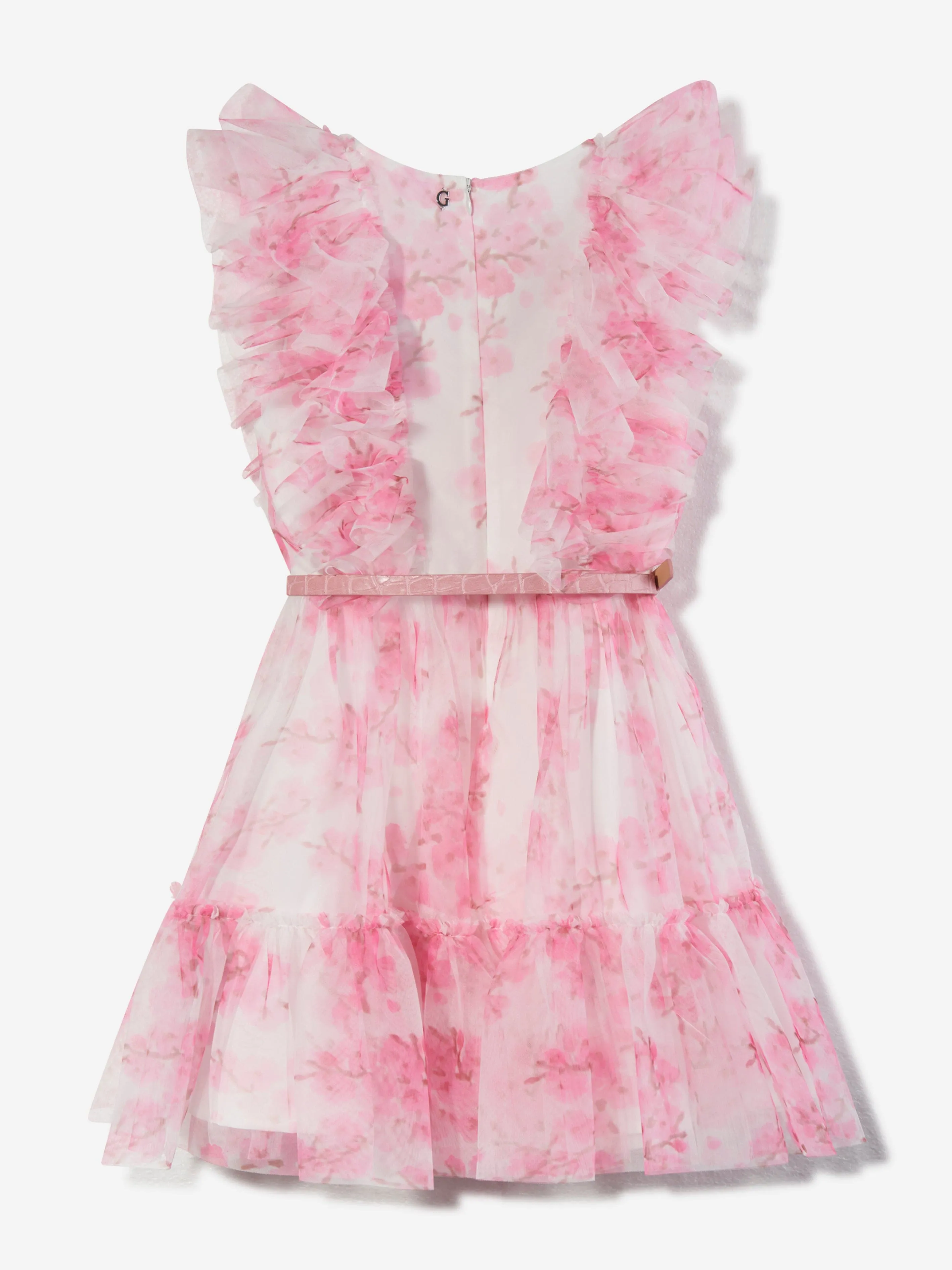 Guess Girls Cherry Blossom Tulle Dress in Pink