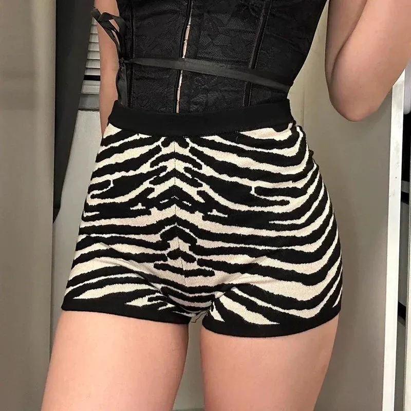 Harper Zebra Print Woolen Shorts