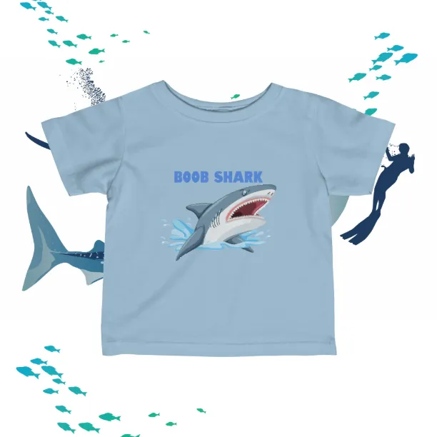 Infant "Boob Shark" Fine Jersey Tee. Unisex, Graphic T-Shirt, Baby Clothes, Kids Clothes, Birthday Gift, New Mother, Newborn,  Gift For Kids