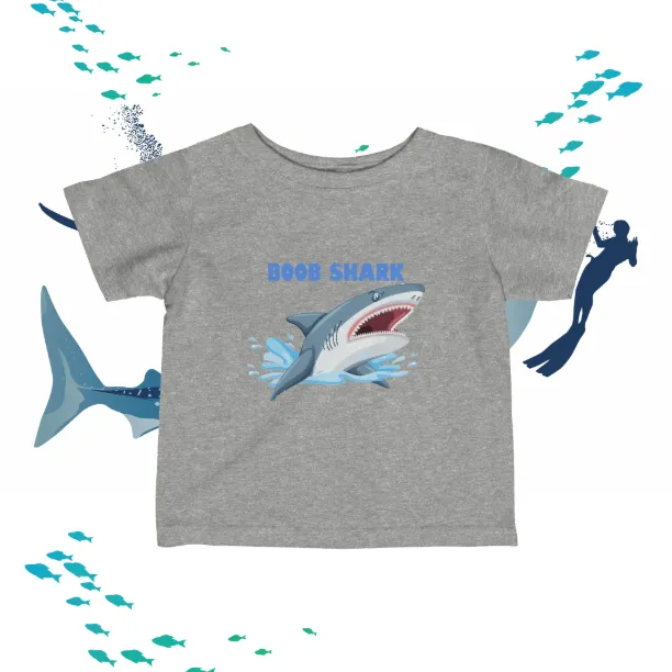 Infant "Boob Shark" Fine Jersey Tee. Unisex, Graphic T-Shirt, Baby Clothes, Kids Clothes, Birthday Gift, New Mother, Newborn,  Gift For Kids