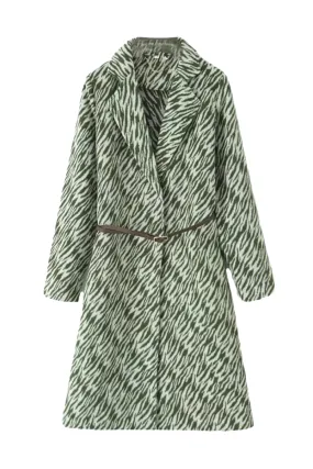 'Ivanna' Zebra Pattern Coat with Belt