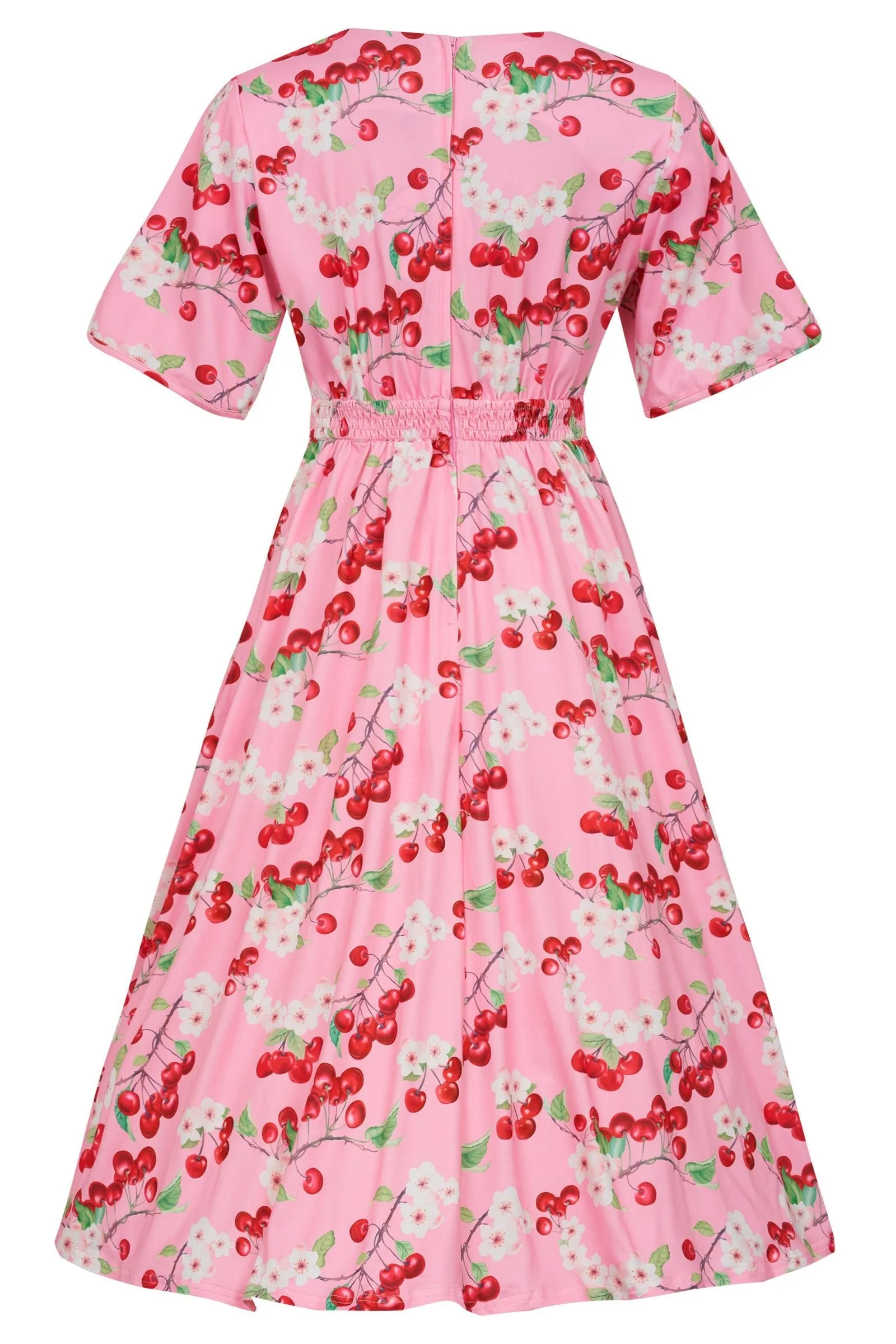 Janice Pink Cherry Petal Sleeve Dress