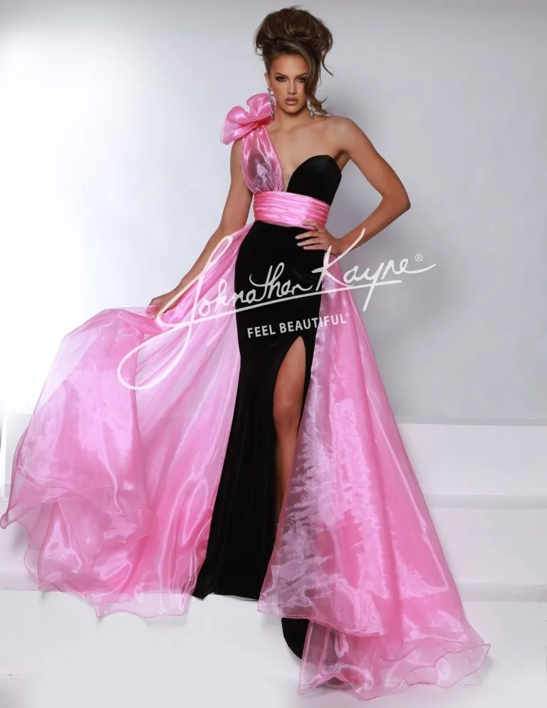 Johnathan Kayne Overskirt 2 One Shoulder Ruffle Pageant Overskirt Organza Formal Accessory