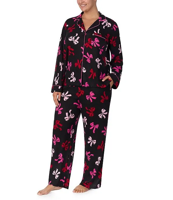 Kate Spade L/S Notch PJ Set Plus Size