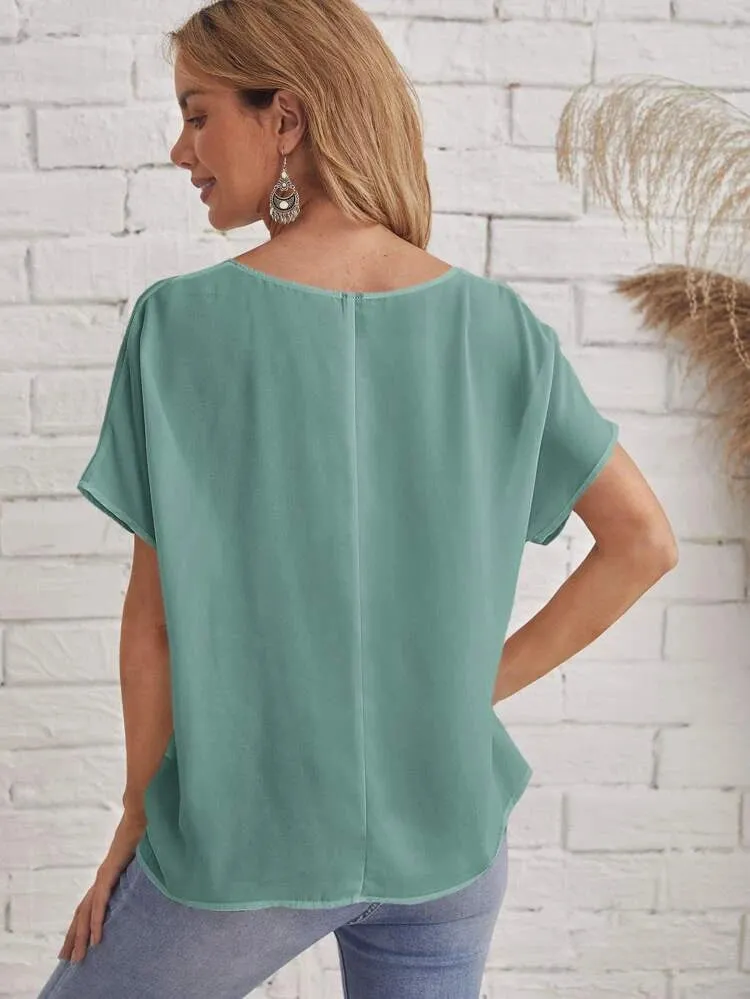 Ladies’ Emery Rose Batwing Top in Sage