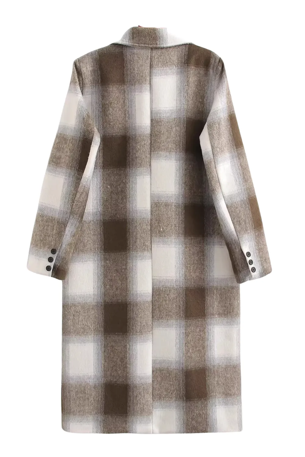 'Leila' Wool Blend Plaid Coat