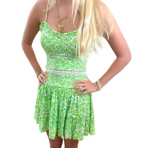 Lime Blossom Lace Mini Dress