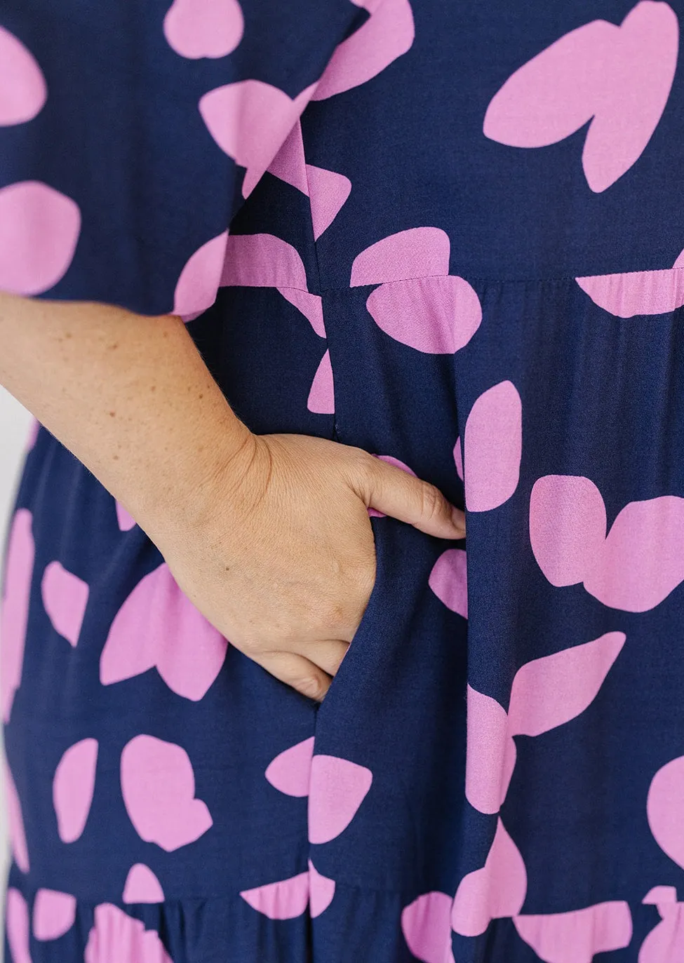 Marley Midi Dress in Navy Petal (GWP)