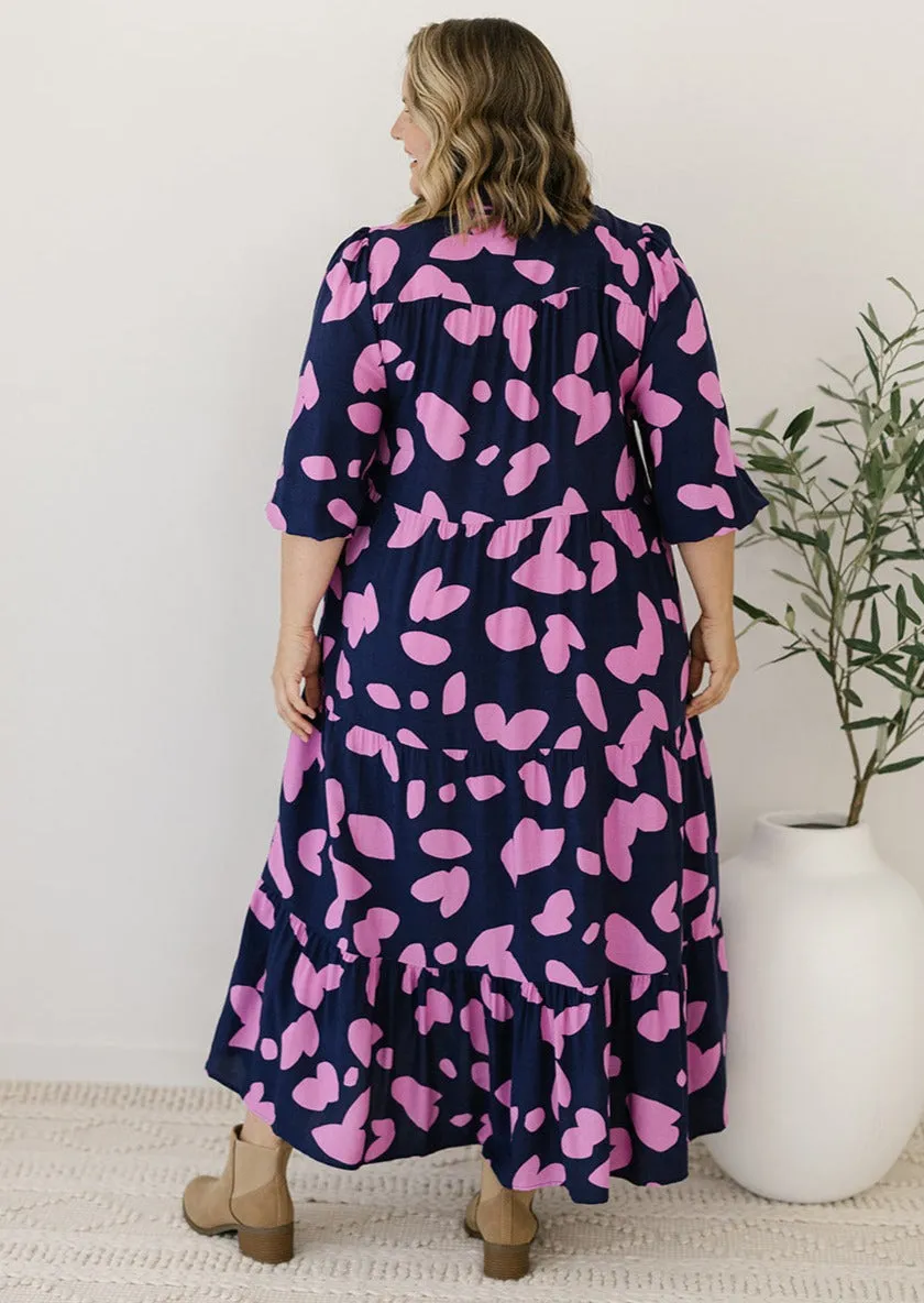 Marley Midi Dress in Navy Petal (GWP)