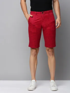 Men Magenta Printed Casual Shorts