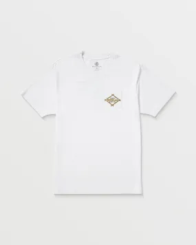 Mens Bamboo Wave Short Sleeve Tee - White