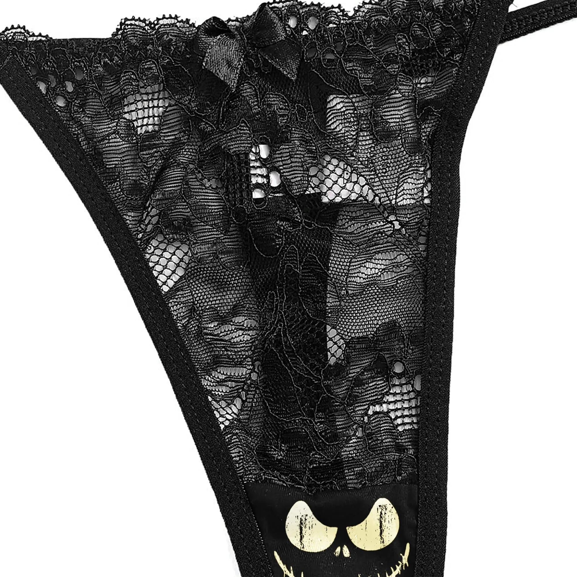 New Black Funny Women's Sexy Lace Short Pajama Set