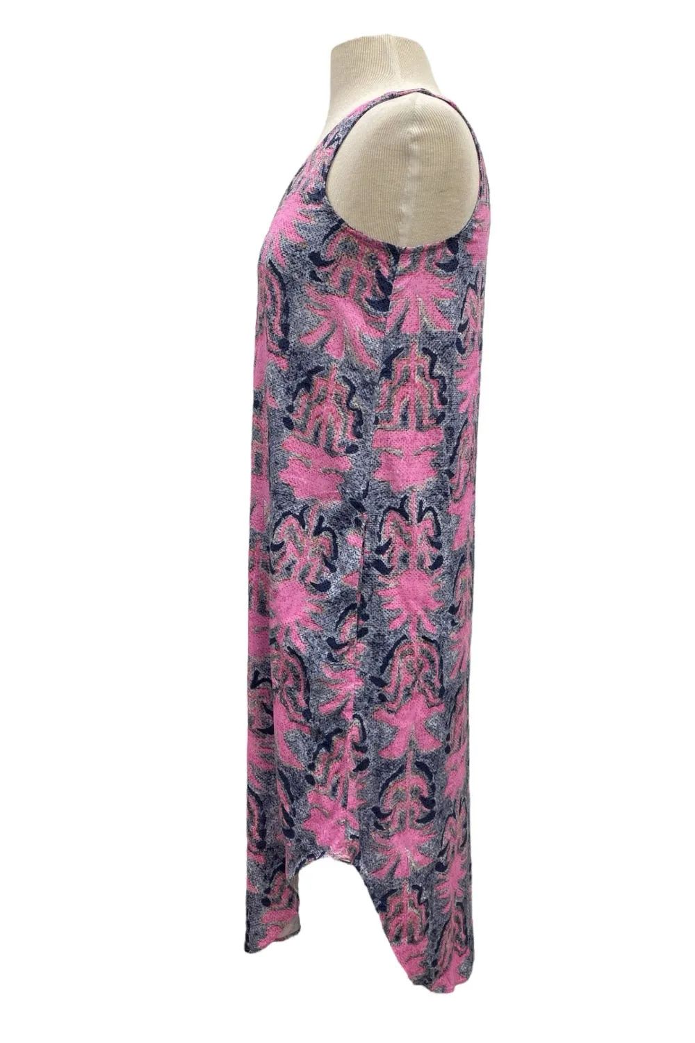 NIC ZOE Pink/Multi Petal Patch Live In Sleeveless Midi Tank Dress S241977