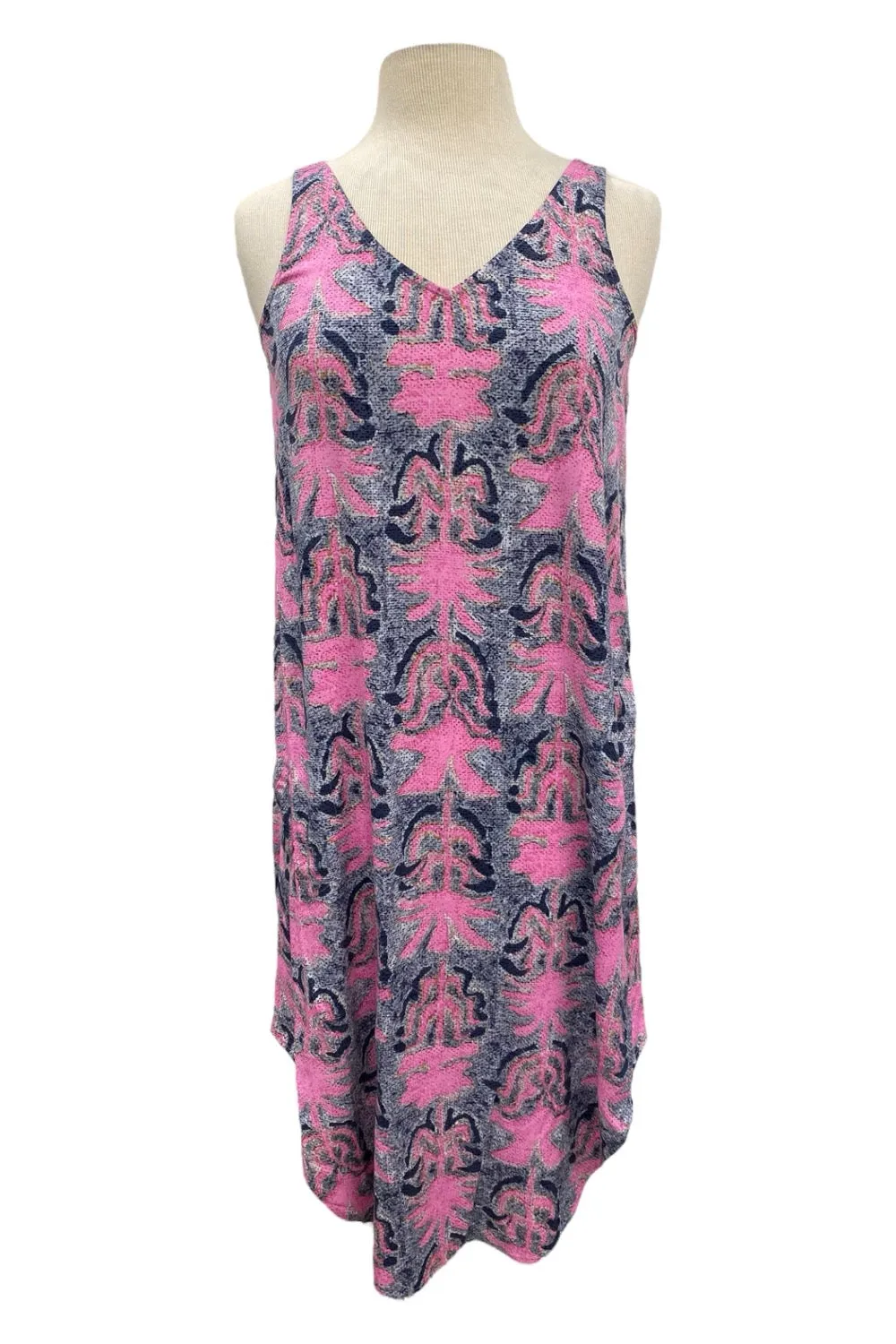 NIC ZOE Pink/Multi Petal Patch Live In Sleeveless Midi Tank Dress S241977