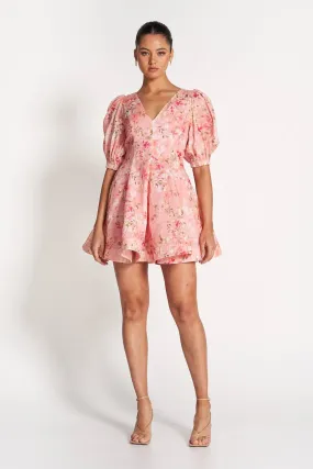 OLIVIA FLOUNCE MINI DRESS - Pink Blossom