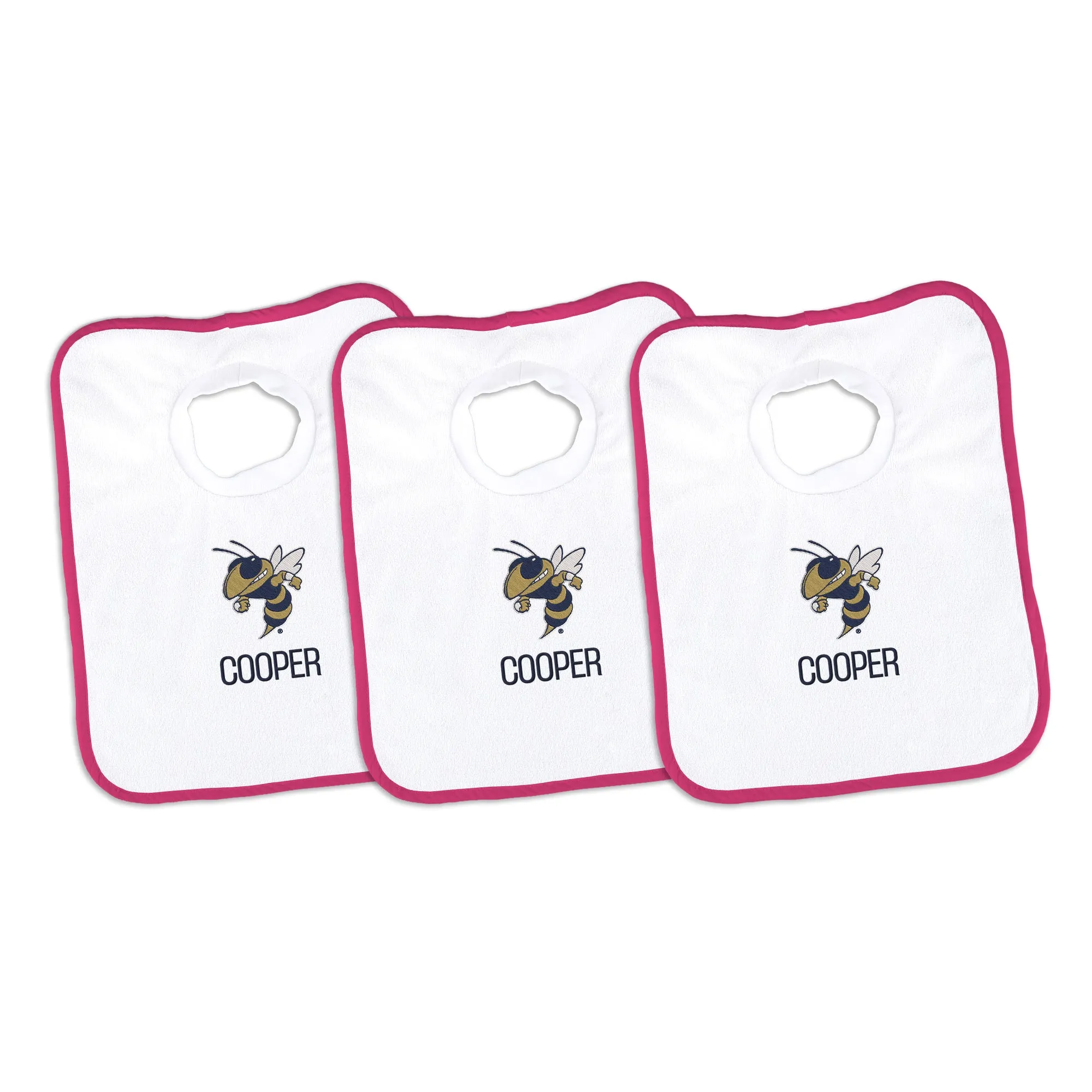 Personalized Georgia Tech Yellow Jackets Buzz 3-Pack Bibs