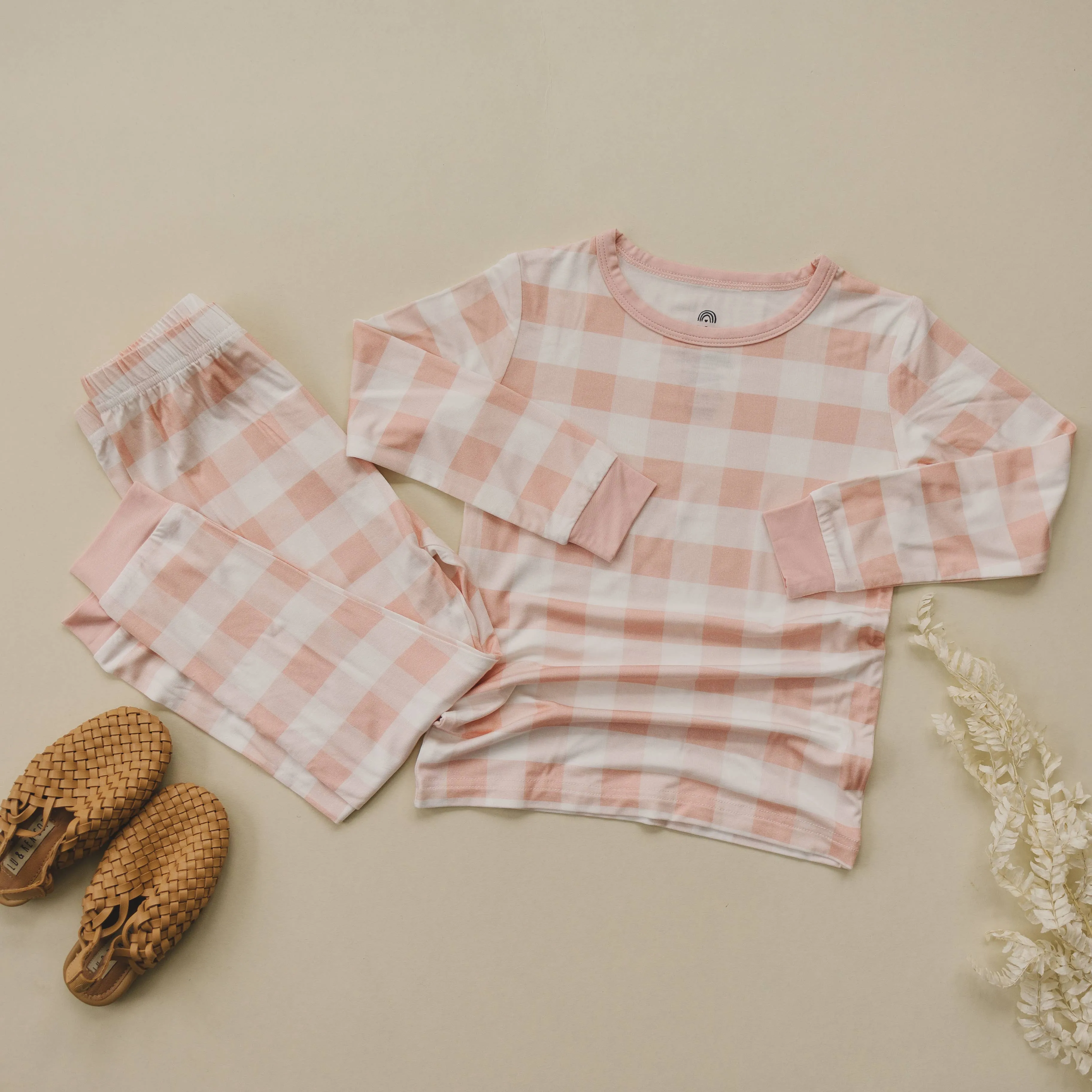 Pink Gingham 2pc Bamboo Pajamas