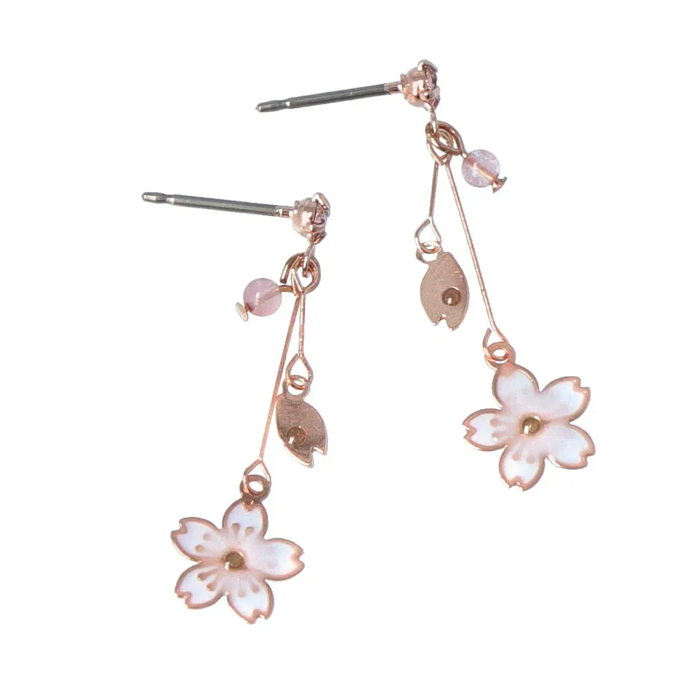 Pink Sakura Stick Drop Earrings