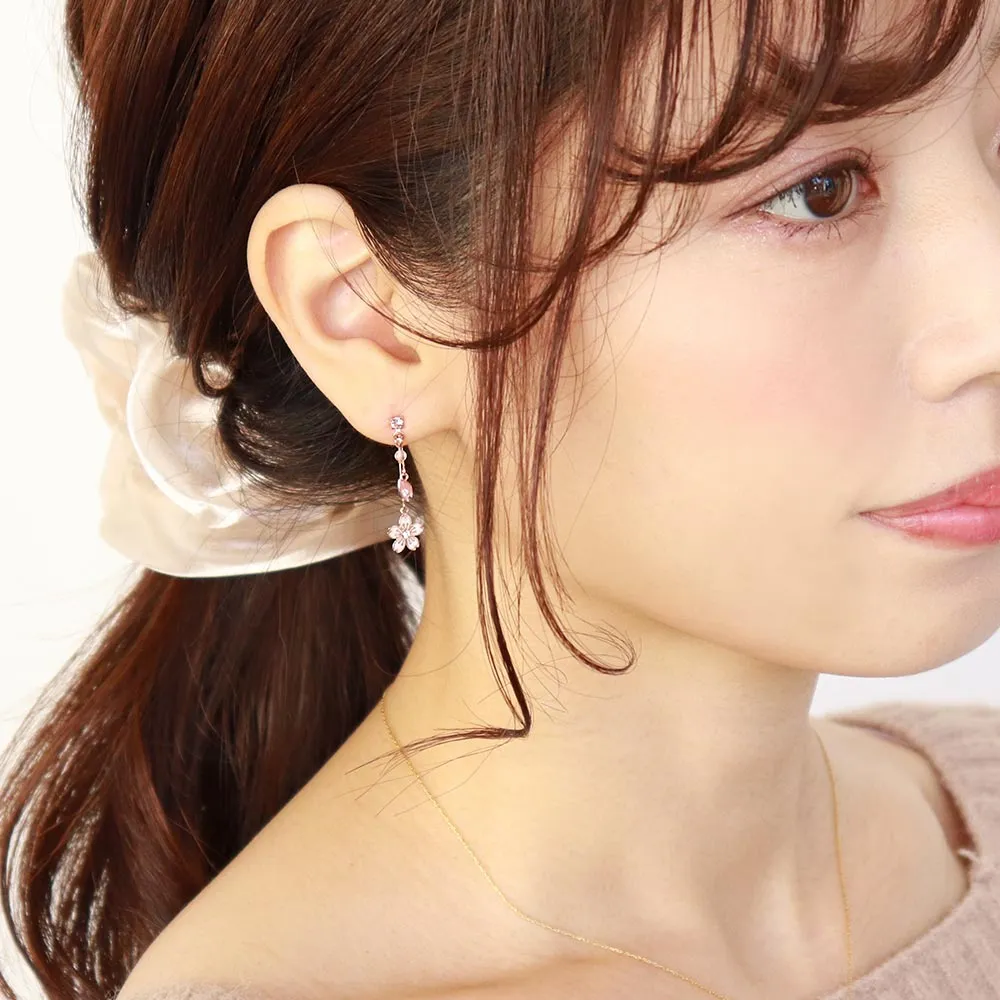 Pink Sakura Stick Drop Earrings