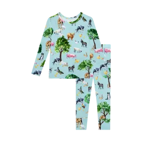 Posh Peanut Basic Long Sleeve kids Farm Loungewear Pajama & Pants in Brayden