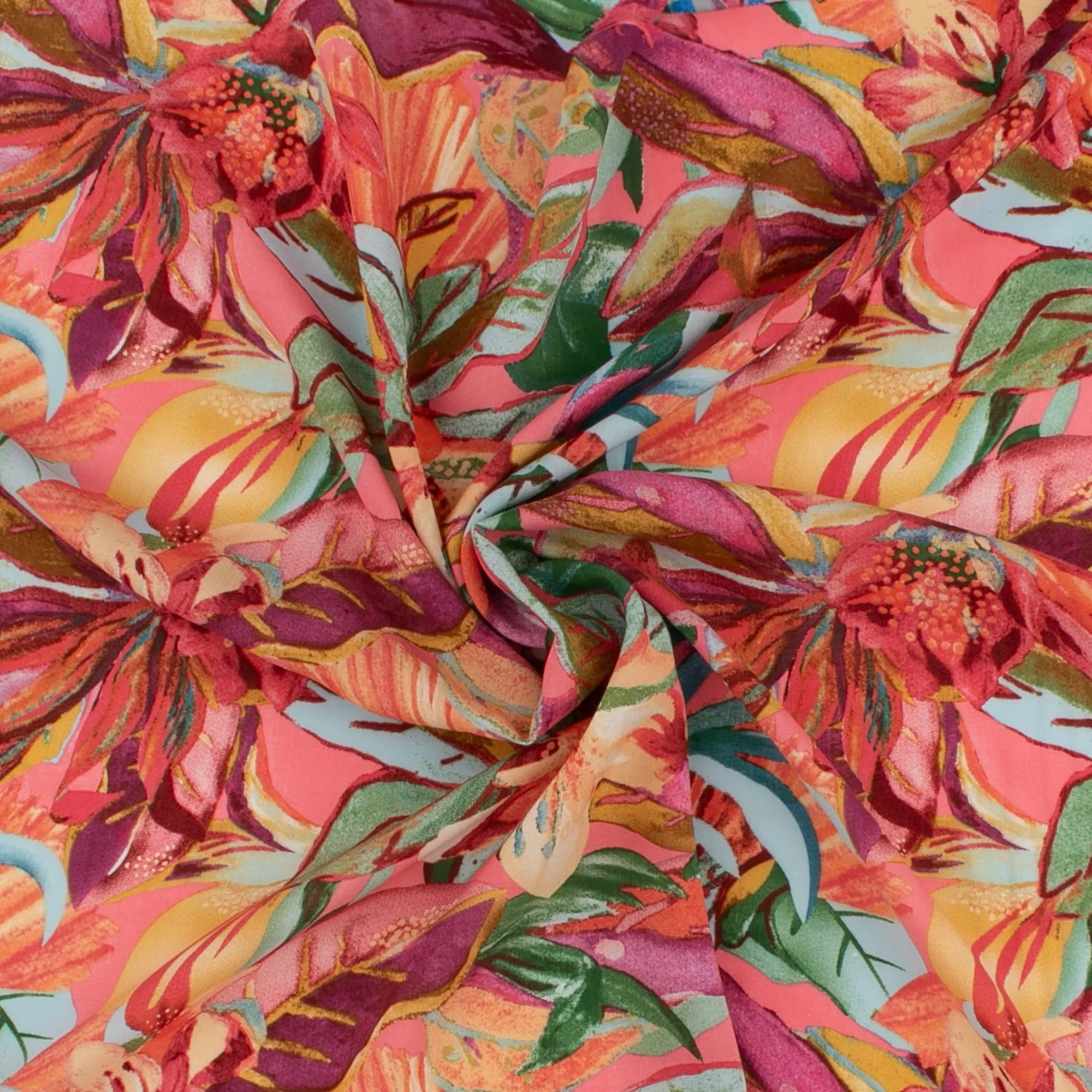 Printed Voile - KATIA - 002 - Coral