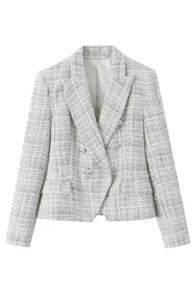 'Rachel' Double-Breasted Tweed Suit Jacket