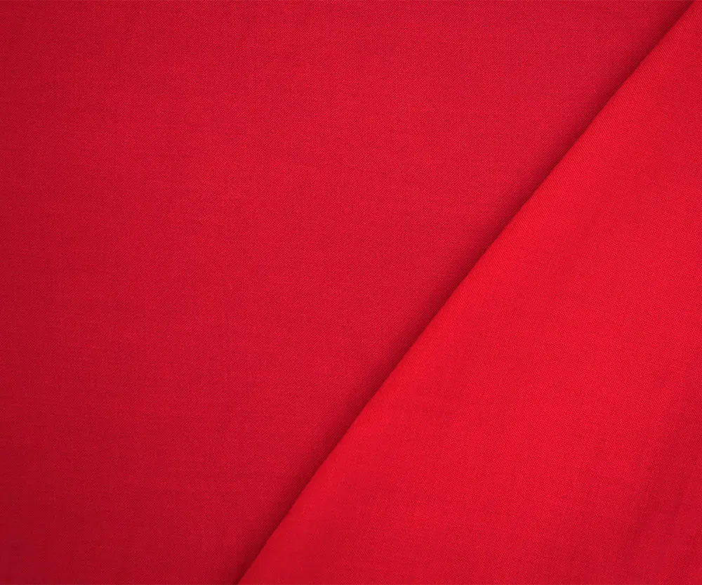 Red Rayon Solid Challis Woven Fabric