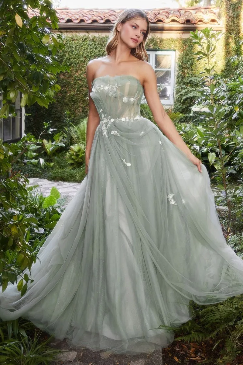 Regal Magic | Sage Pleated Drape Ball Gown | Andrea & Leo Couture A1015