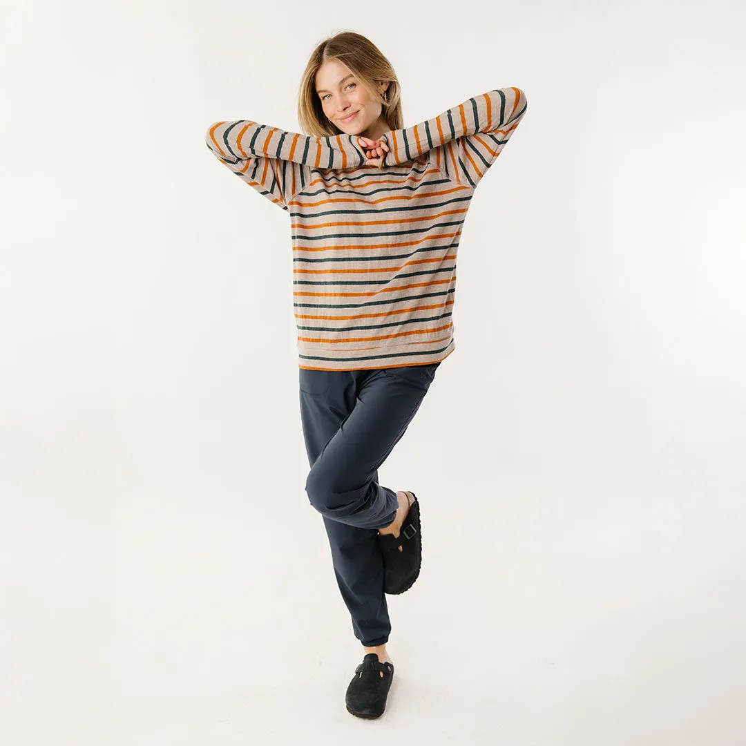 Riley Long Sleeve Stripe Tee, Navy/Rust