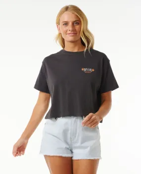 Rip Curl Coral Sands Crop Tee-Washed Black