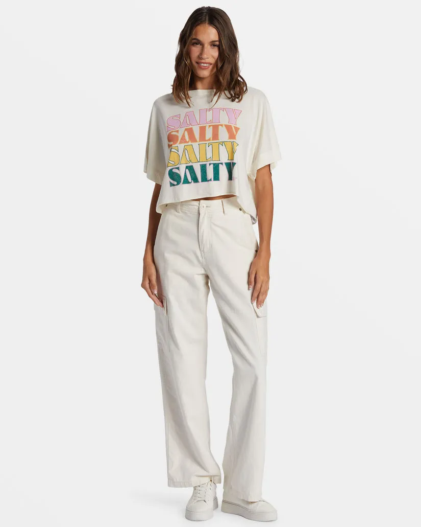 Roxy Salty Stack Tee-Egret